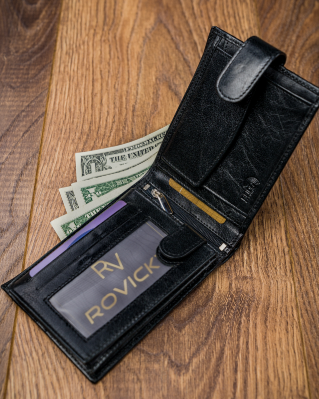 Гаманець чоловічий Pierre Andreus PW-008L-BTU BLACK Гаманець чоловічий Pierre Andreus PW-008L-BTU BLACK